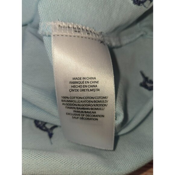 Ralph Lauren Light Blue Embroidered Seahorses Cotton Short Sleeve Polo Shirt XXL - Picture 6 of 7